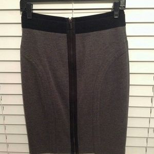 Grey knit pencil skirt